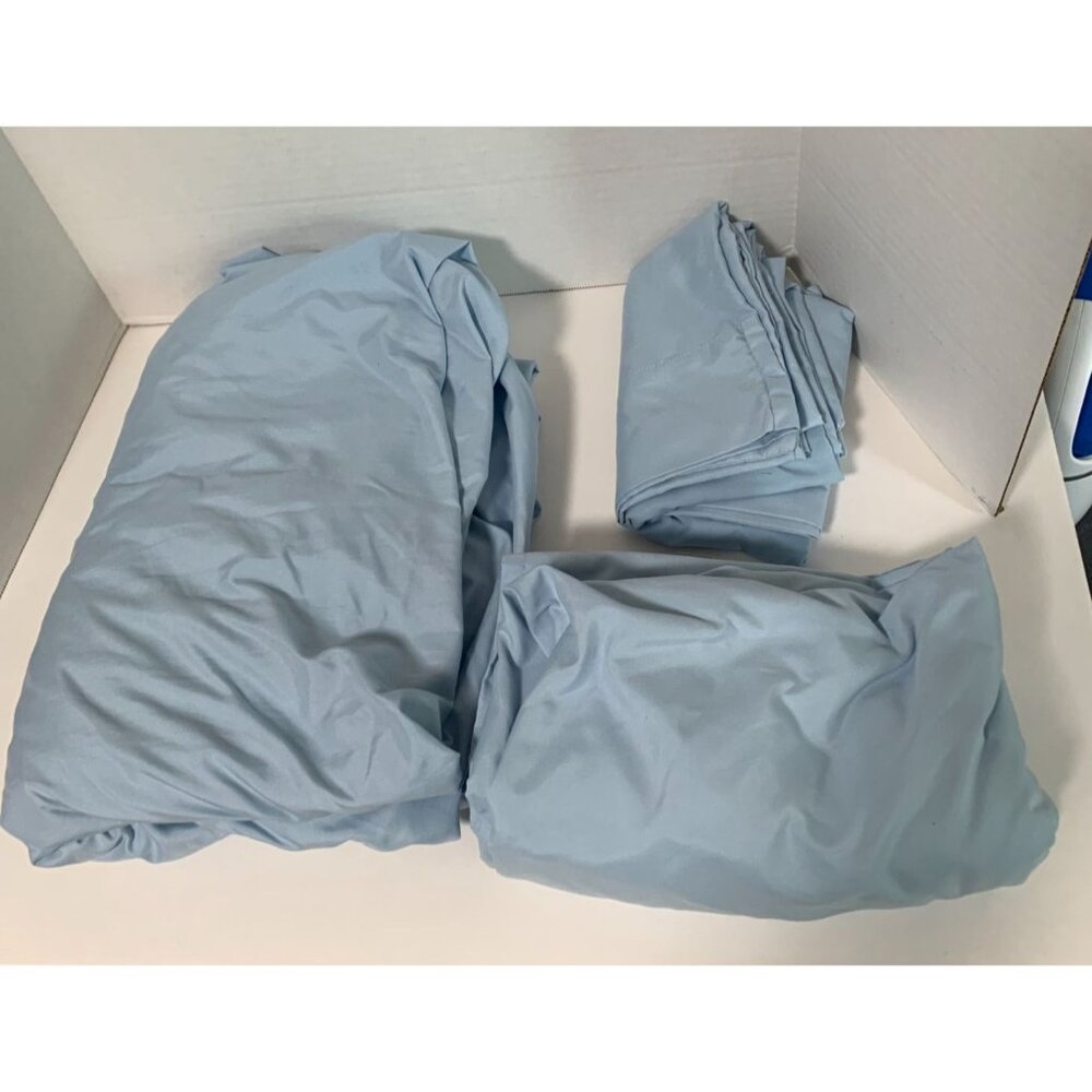 Home Classics 4 Piece Sheet Set Queen Light Blue Flat Fitted 2 Standard Pillowca